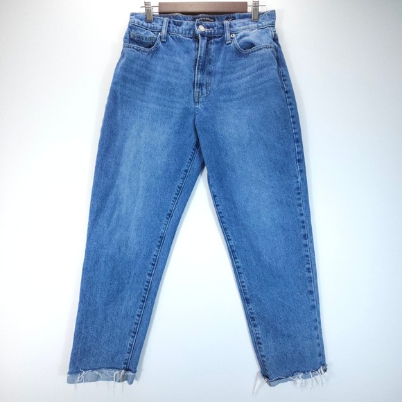 Lucky Brand Denim - Lucky Brand Drew Mom Jeans Womens 6/28 Blue Vintage High Rise Raw Hem Straight